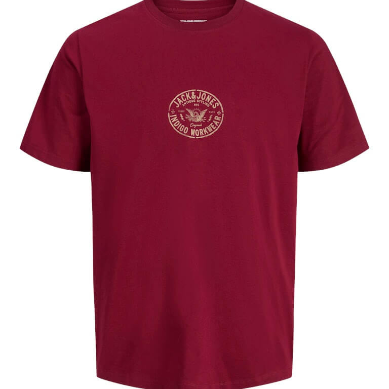 Jack & Jones JORRETRO Men’s 3-Pack Crew Neck T-Shirts – White, Red, Navy Blue