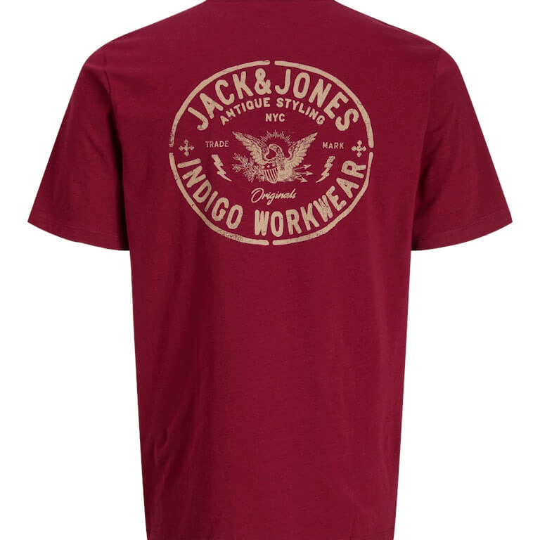 Jack & Jones JORRETRO Men’s 3-Pack Crew Neck T-Shirts – White, Red, Navy Blue