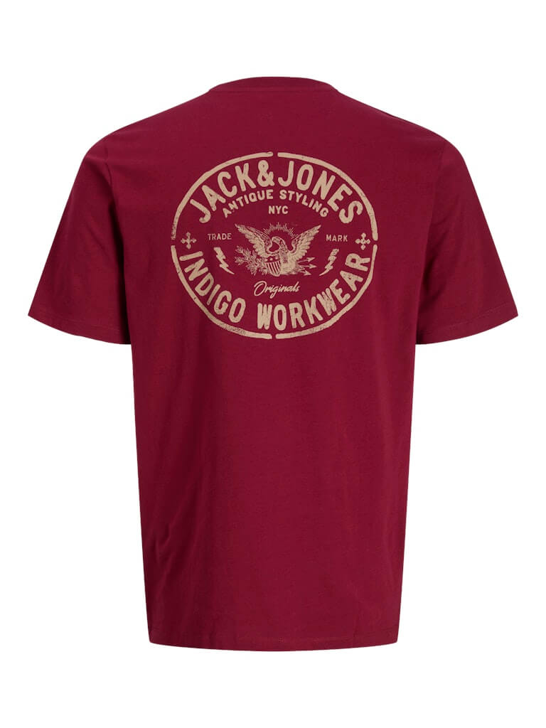 Jack & Jones JORRETRO Men’s 3-Pack Crew Neck T-Shirts – White, Red, Navy Blue