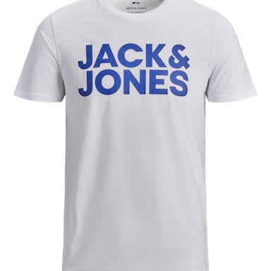 Jack & Jones 3 Pack JJECORP Crew Neck T-Shirts - White/Navy/Black Big Logo