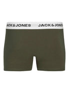 Jack & Jones Cotton Stretch Junior Trunks 5 Pack - Black / Grey / Navy / Olive