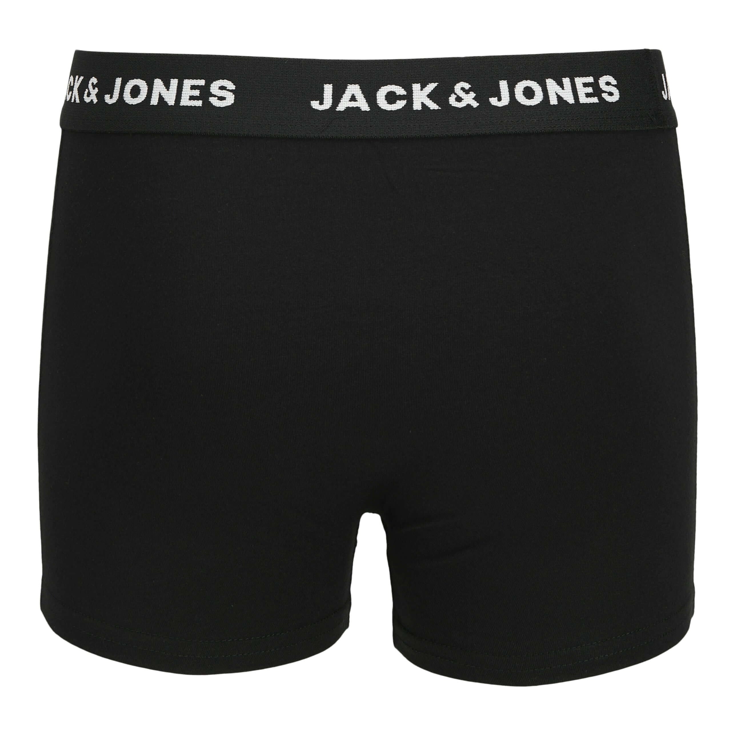 Jack & Jones Cotton Stretch Junior Trunks 5 Pack - Black