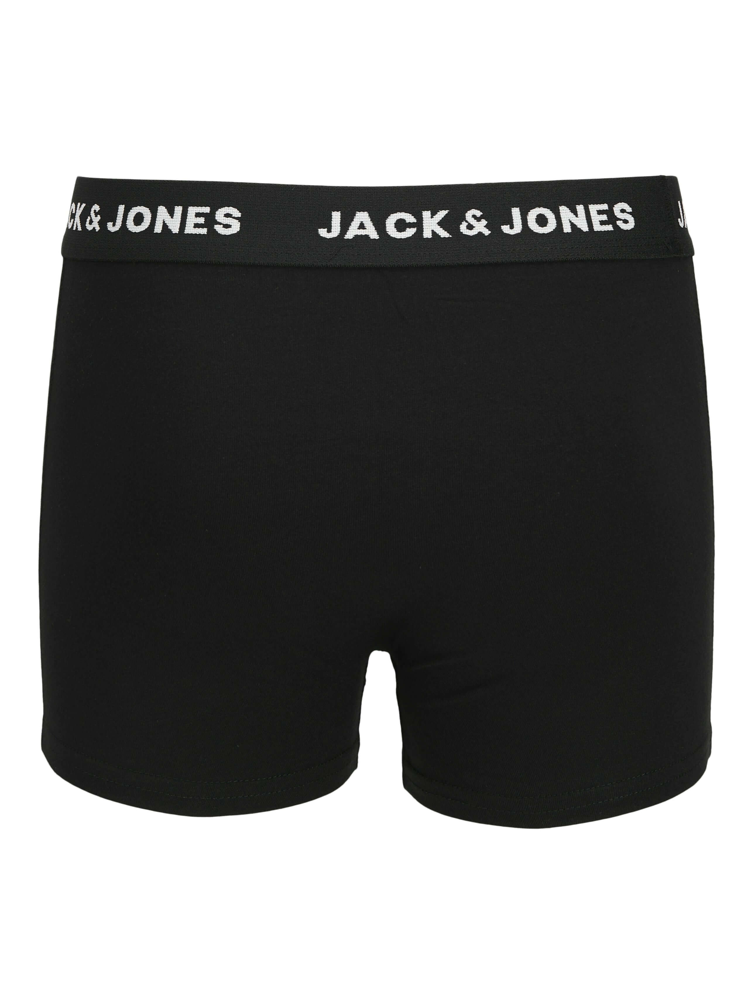 Jack & Jones Cotton Stretch Junior Trunks 5 Pack - Black