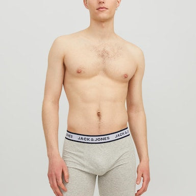 Jack & Jones 3 Pack Cotton Stretch Boxer Briefs - Navy/White/Grey