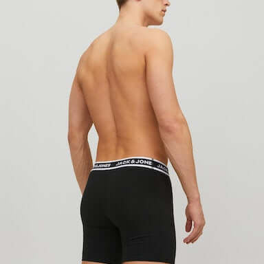 Jack & Jones 3 Pack Cotton Stretch Boxer Briefs - Black
