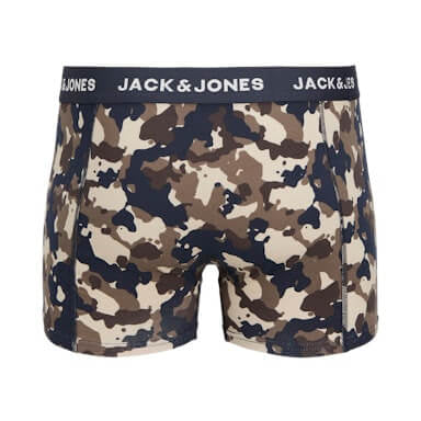 Jack & Jones 3 Pack Jaccamflage Trunks - Navy Blazer/Camo/Green