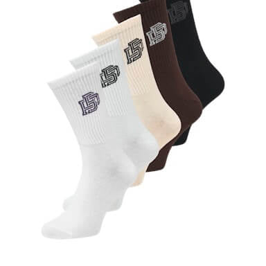 Jack & Jones 5 Pack Jacbrady Tennis Sports Socks - Multi ( 7-11 )