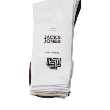 Jack & Jones 5 Pack Jacbrady Tennis Sports Socks - Multi ( 7-11 )