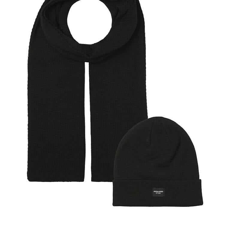 Jack & Jones JACDNA Scarf & Beanie Gift Box | Winter Knit Set for Men