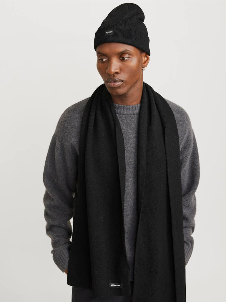 Jack & Jones JACDNA Scarf & Beanie Gift Box | Winter Knit Set for Men