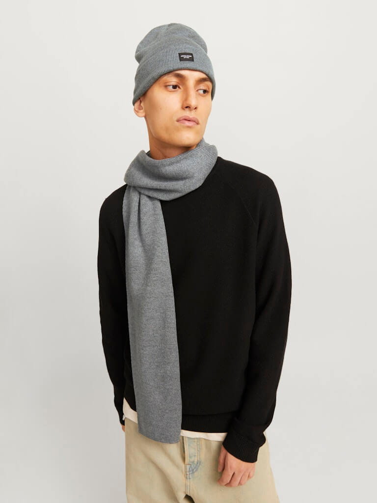 Jack & Jones JACDNA Scarf & Beanie Gift Box | Winter Knit Set for Men