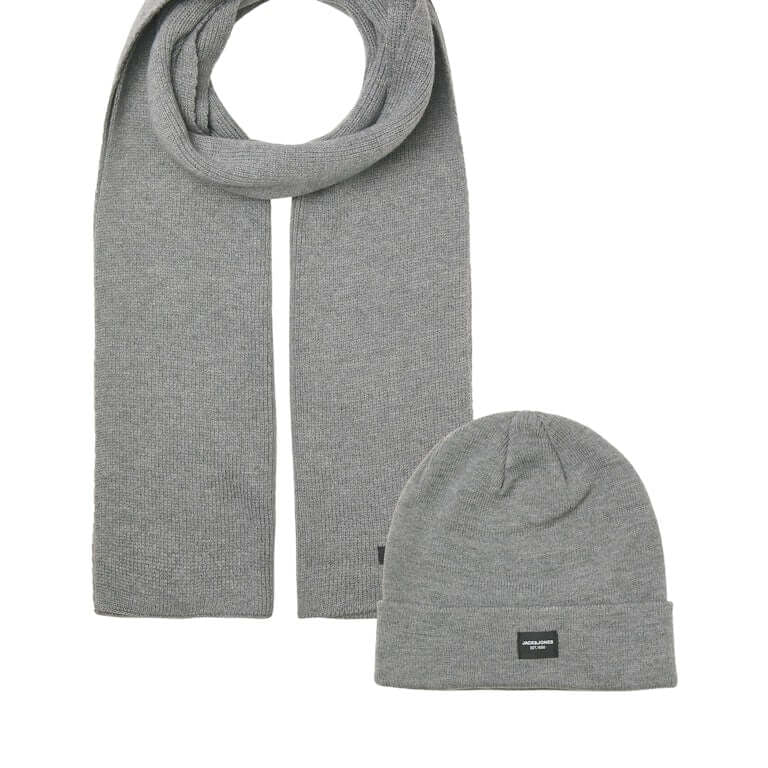 Jack & Jones JACDNA Scarf & Beanie Gift Box | Winter Knit Set for Men