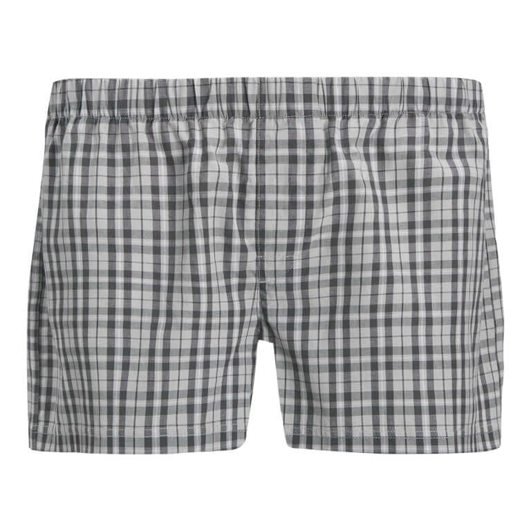 Jack & Jones Jacmilano 3 Pack Woven Boxers 100% Cotton - Poppy Seed Black / Blue Checks