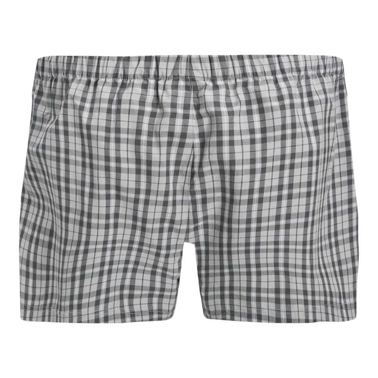 Jack & Jones Jacmilano 3 Pack Woven Boxers 100% Cotton - Poppy Seed Black / Blue Checks