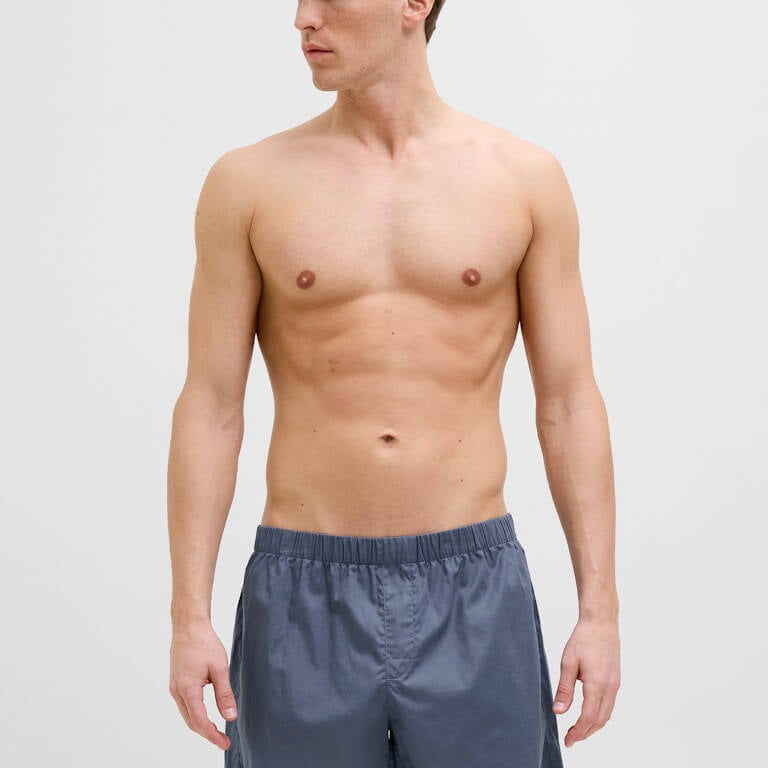 Jack & Jones Jacmilano 3 Pack Woven Boxers 100% Cotton - Indigo / Navy / Black