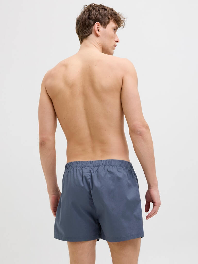 Jack & Jones Jacmilano 3 Pack Woven Boxers 100% Cotton - Indigo / Navy / Black