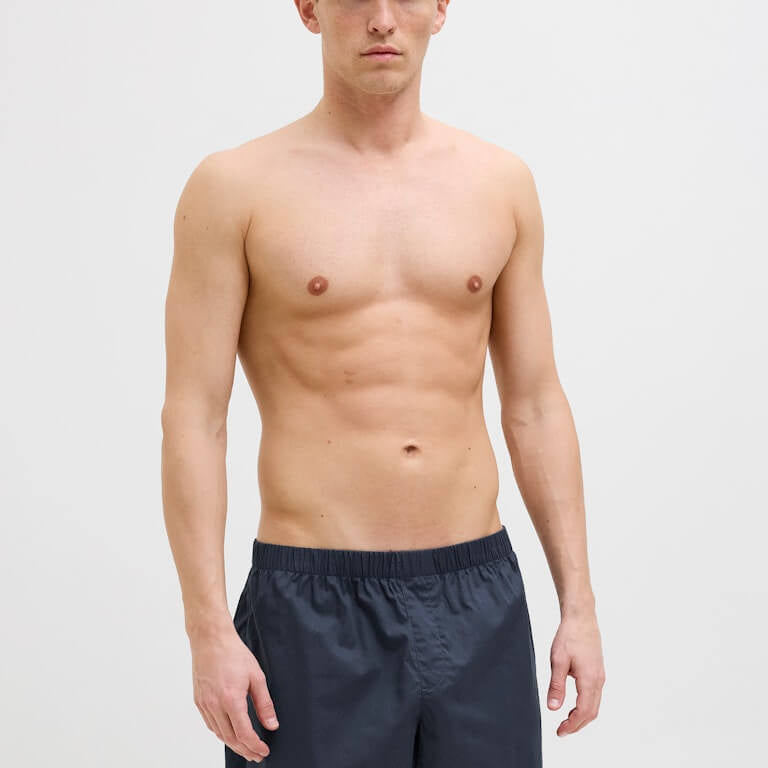 Jack & Jones Jacmilano 3 Pack Woven Boxers 100% Cotton - Indigo / Navy / Black