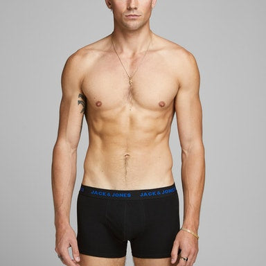 Jack & Jones Jacbasic 7 Pack Cotton Stretch Boxer Shorts / Trunks - Black