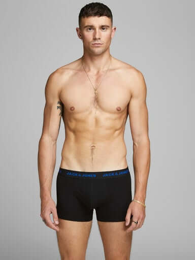 Jack & Jones Jacbasic 7 Pack Cotton Stretch Boxer Shorts / Trunks - Black