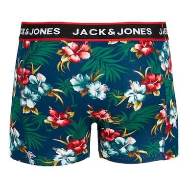 Jack & Jones Jacflower Trunks 3 Pack Cotton Stretch Boxers - Multi Print