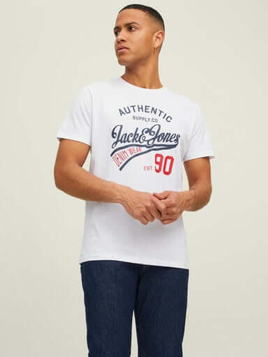Jack & Jones Men’s 3-Pack JJETHAN Crew Neck T-Shirts – 100% Cotton