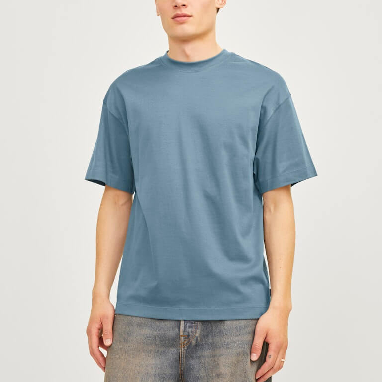 Jack & Jones JJEURBAN EDGE 1 Pack Crew Neck 100% Cotton T-Shirt - Blue