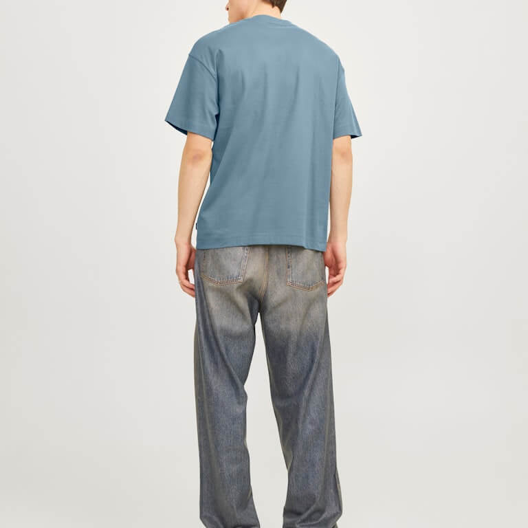 Jack & Jones JJEURBAN EDGE 1 Pack Crew Neck 100% Cotton T-Shirt - Blue