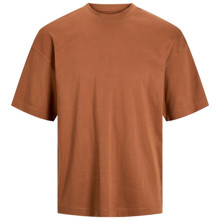 Jack & Jones JJEURBAN EDGE 1 Pack Crew Neck 100% Cotton T-Shirt - Mocha Bisque