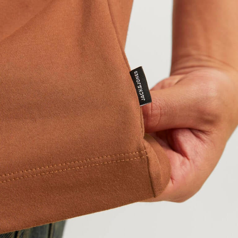 Jack & Jones JJEURBAN EDGE 1 Pack Crew Neck 100% Cotton T-Shirt - Mocha Bisque