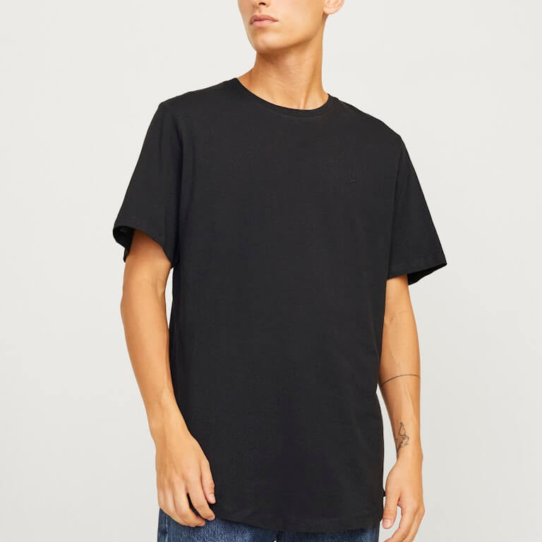 Jack & Jones 5 Pack JPRBLABRODY 100% Cotton Crew Neck T-Shirts - White/Navy/Black