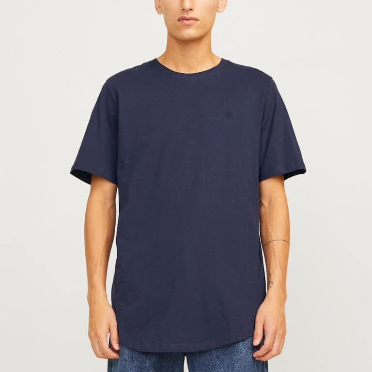 Jack & Jones 5 Pack JPRBLABRODY 100% Cotton Crew Neck T-Shirts - White/Navy/Black