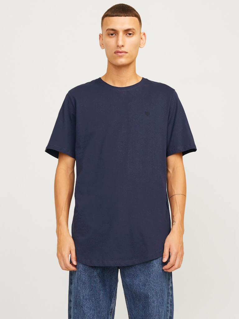 Jack & Jones 5 Pack JPRBLABRODY 100% Cotton Crew Neck T-Shirts - White/Navy/Black