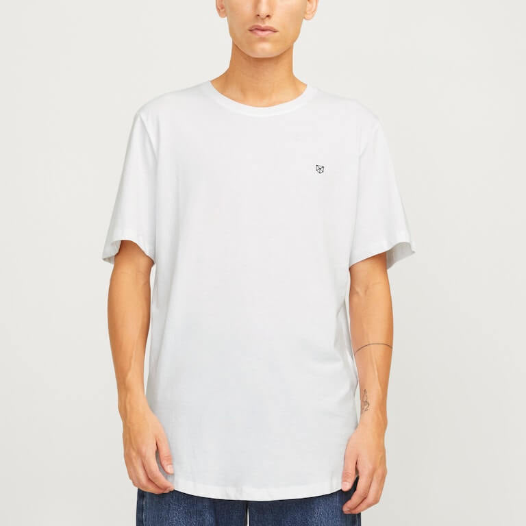 Jack & Jones 5 Pack JPRBLABRODY 100% Cotton Crew Neck T-Shirts - White/Navy/Black