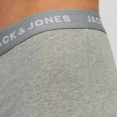 Jack & Jones Jacbasic 5 Pack Cotton Stretch Trunks - Blue / Grey / Black