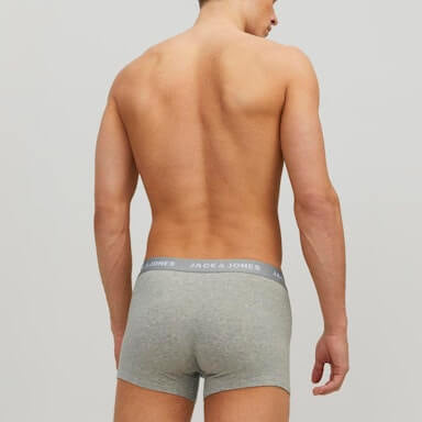 Jack & Jones Jacbasic 5 Pack Cotton Stretch Trunks - Blue / Grey / Black