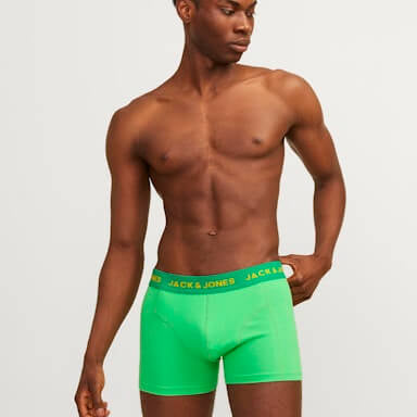 Jack & Jones 3 Pack Jachawaii Trunks - Palace Blue / Irish Green