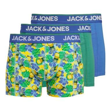 Jack & Jones 3 Pack Jacpineapple Skull Trunks - Palace Blue