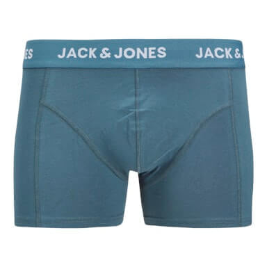 Jack & Jones Jacflower Bird Trunks 3 Pack Cotton Stretch Boxers - Chambray Blue