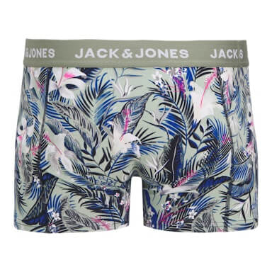 Jack & Jones Jacbrady Flower 3 Pack Cotton Stretch Trunks - Black / Multi Print