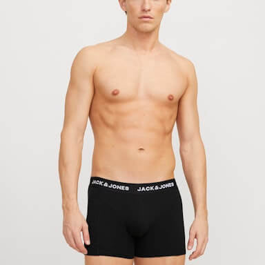 Jack & Jones Jacbrady Flower 3 Pack Cotton Stretch Trunks - Black / Multi Print