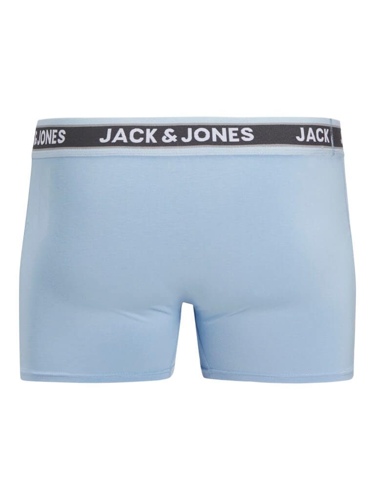 Jack & Jones Jacevan 5 Pack Cotton Stretch Trunks - Black /Oceanview / Green / Chambray blue