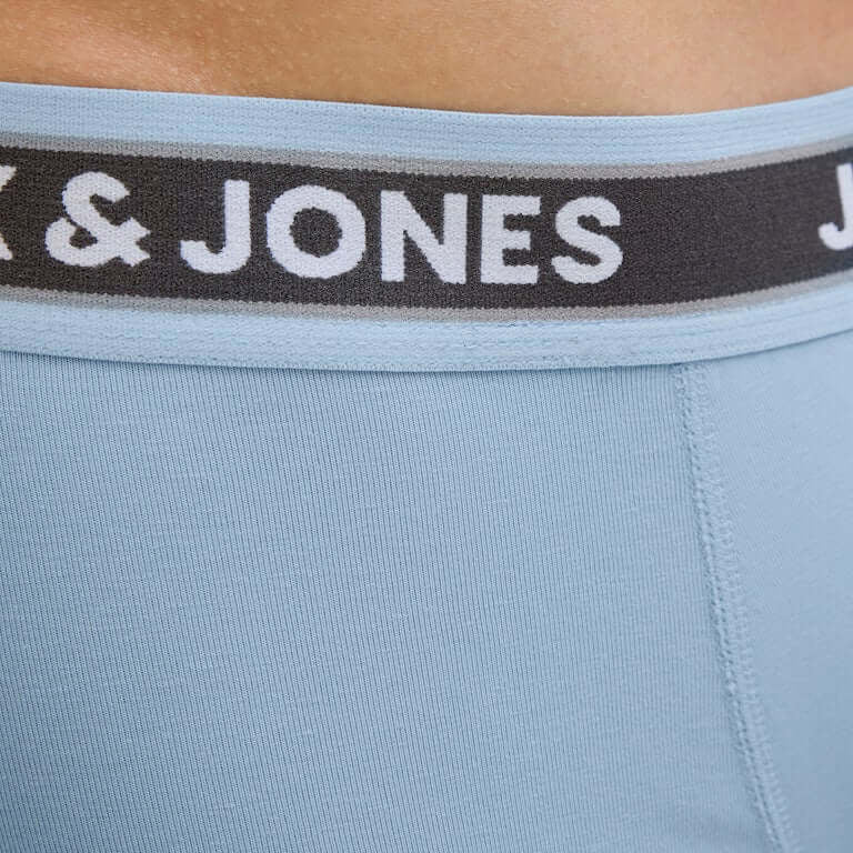 Jack & Jones Jacevan 5 Pack Cotton Stretch Trunks - Black /Oceanview / Green / Chambray blue