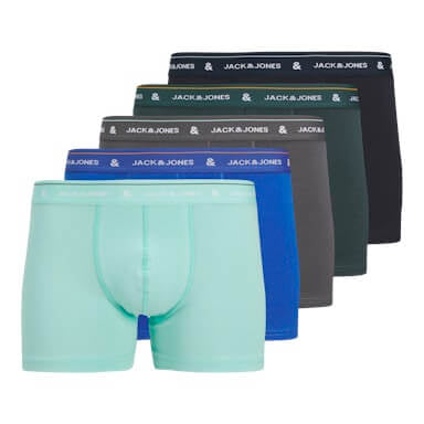 Jack & Jones Jacron 5 Pack Cotton Stretch Trunks - Lapis Blue