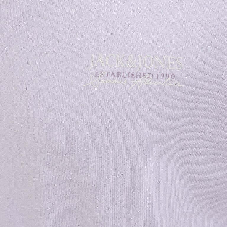 Jack & Jones 1 Pack JJSUMMER VIBES Crew Neck 100% Cotton T-Shirt - Lavender