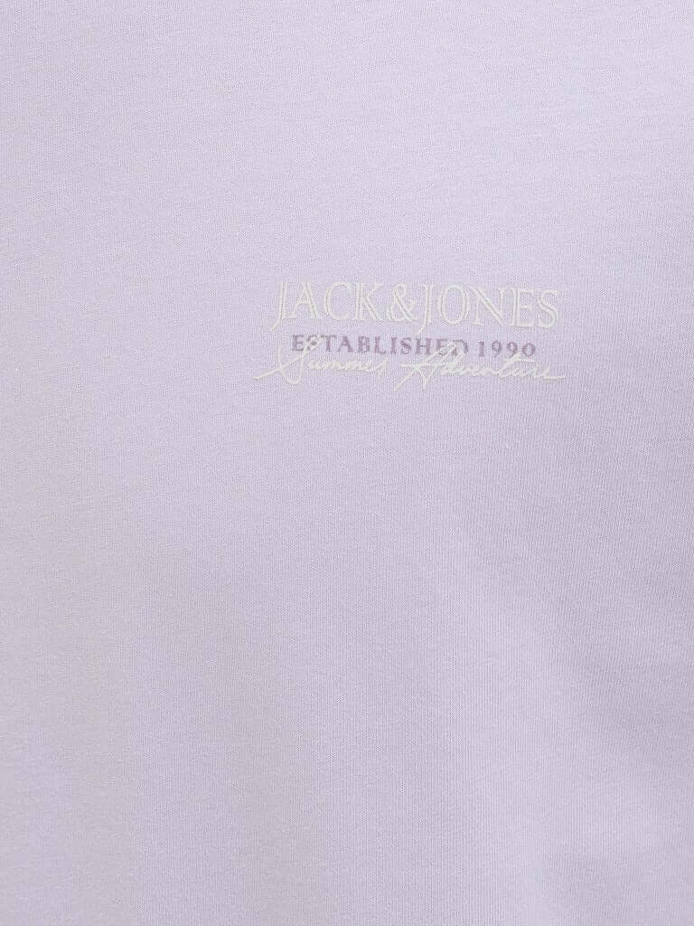 Jack & Jones 1 Pack JJSUMMER VIBES Crew Neck 100% Cotton T-Shirt - Lavender