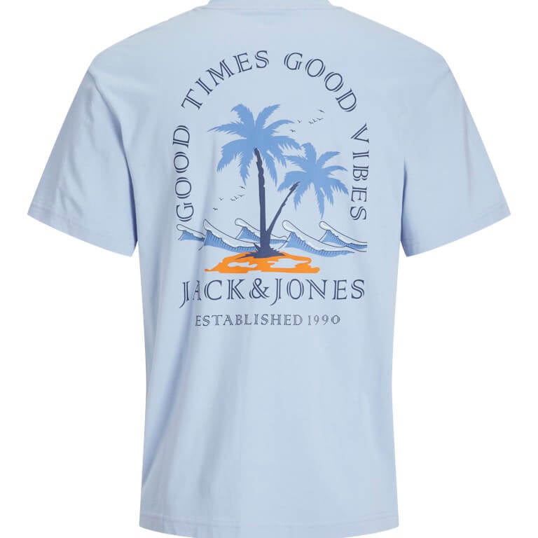Jack & Jones 1 Pack JJSUMMER VIBES Crew Neck 100% Cotton T-Shirt