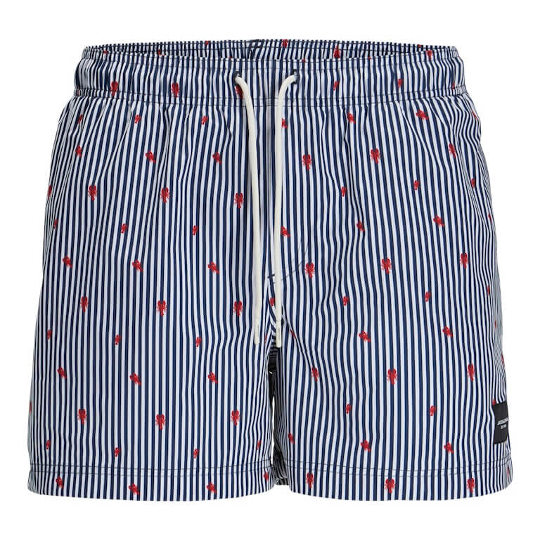 Jack & Jones Mini Stripe Swim Shorts - Navy Blazer