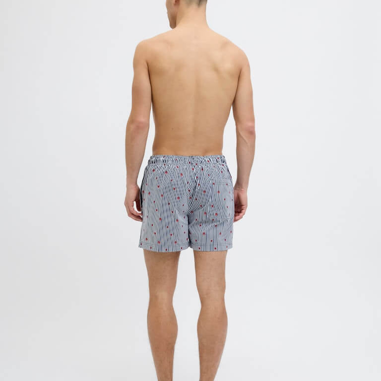 Jack & Jones Mini Stripe Swim Shorts - Navy Blazer