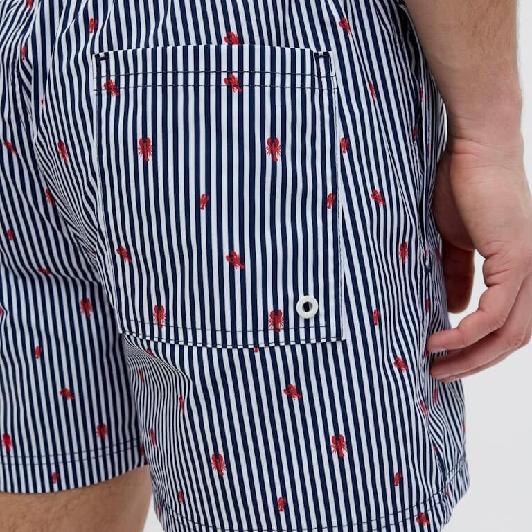 Jack & Jones Mini Stripe Swim Shorts - Navy Blazer