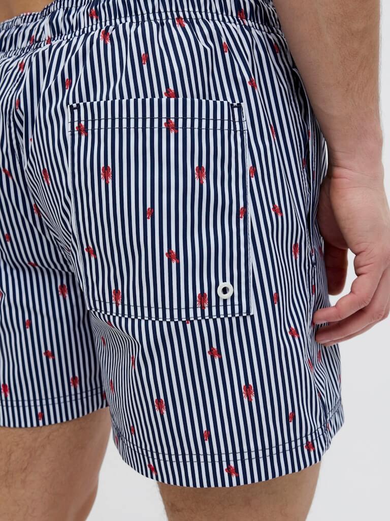 Jack & Jones Mini Stripe Swim Shorts - Navy Blazer